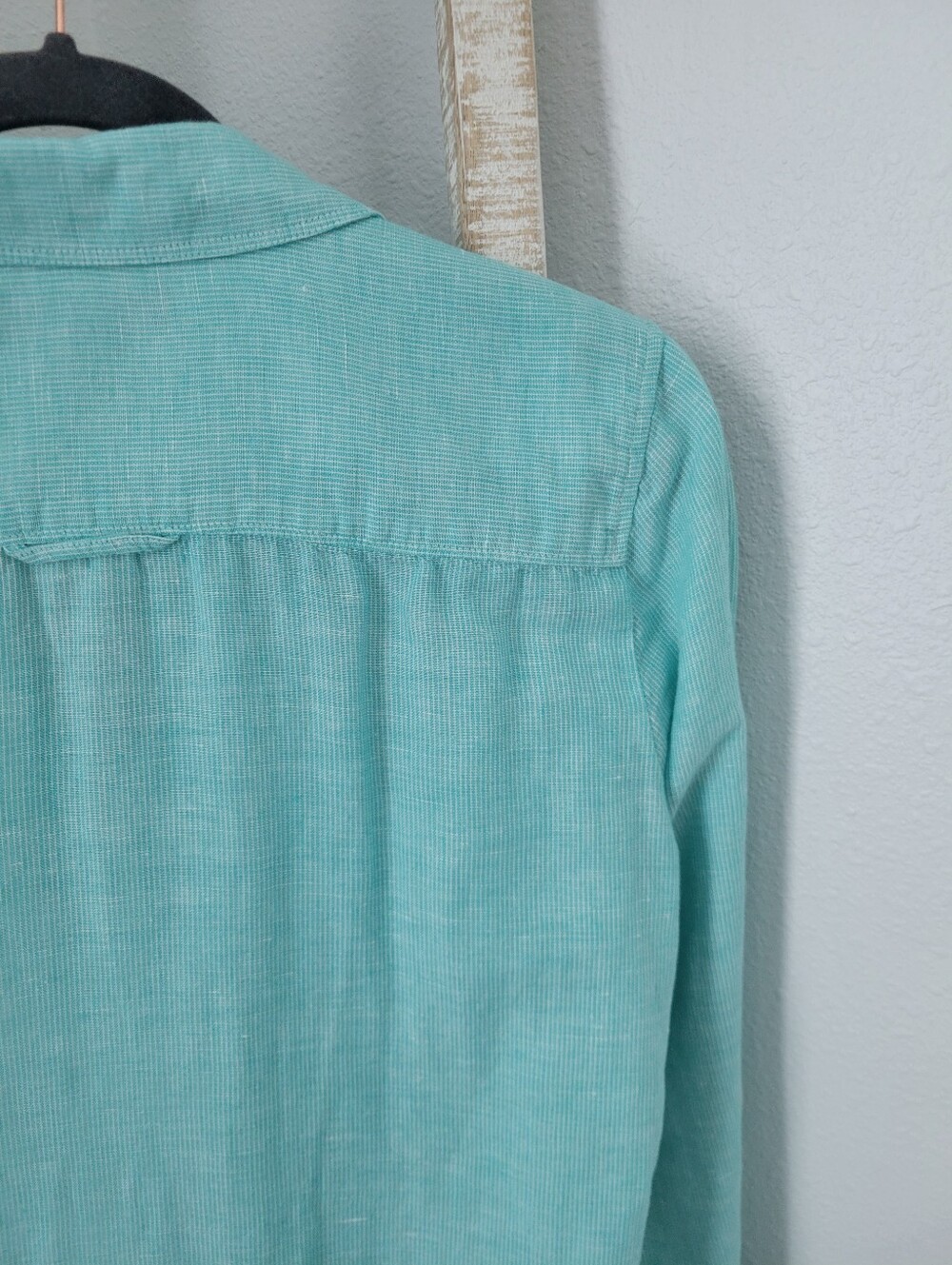 BANANA REPUBLIC Womens Mint Linen-Cotton Soft Wash Shirt | Size Medium - Picture 8 of 9